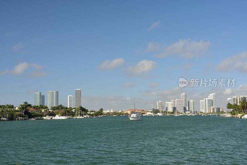 迈阿密的Skyline和Waterfront Houses